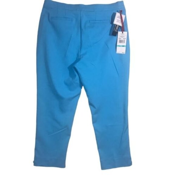 Ruby Rd. Capri Crop  pants women size 16P Teal Waistband Elastic Summer NWT $60 - Picture 2 of 11
